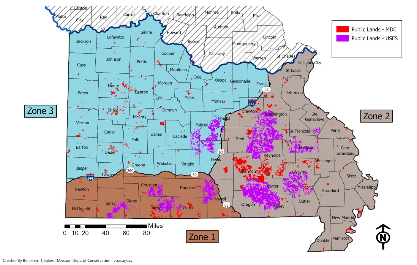 Map showing bear management zones.